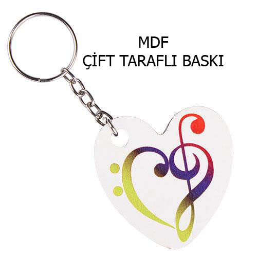 Eko.MDF Çift Taraflı Anahtarlık - Kalp