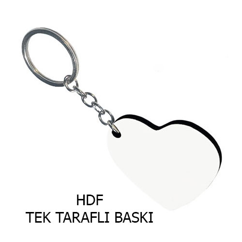 HDF Tek Taraflı Anahtarlık - Kalp