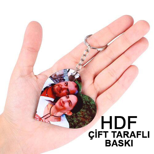 HDF Çift Taraflı Anahtarlık - Kalp