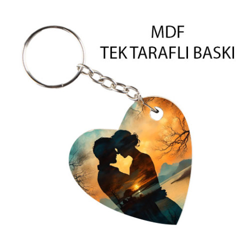 Eko.MDF Tek Taraflı Anahtarlık - Kalp